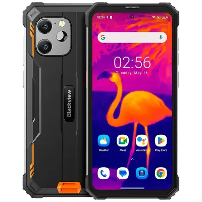 BLACKVIEW BV8900 8GB+256GB z vgrajeno termalno kamero, oranžen pametni robustni telefon
