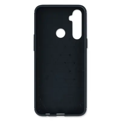 Ovitek Realme 6i iz ogljika in brušenega silikona z ojacanimi vogali - polnocno modra