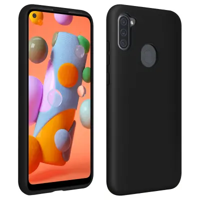 Ovitek Soft Touch za Samsung Galaxy A11 / M11, poltrda zašcita - crn