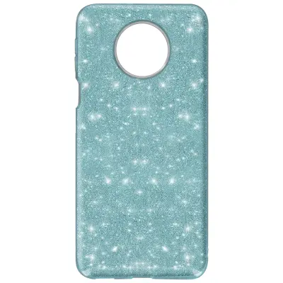 Ovitek z blešcicami za Xiaomi Redmi Note 9T 5G, soft gel silikon - moder
