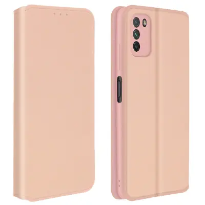 Ovitek za Xiaomi Poco M3, držalo za kartice in stojalo za video, magnetni preklop - rožnato zlato