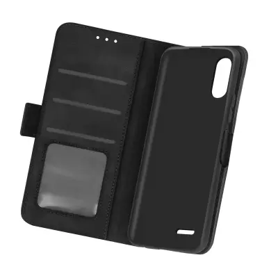 Preklopna torbica denarnica in stojalo za video za LG K22, magnetno zapiranje - crna