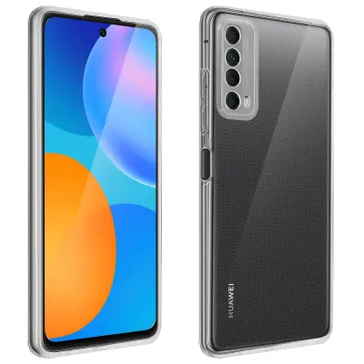 Zašcitni paket Huawei P smart 2021 Silikonski ovitek Gel Film Tempered Glass - crn