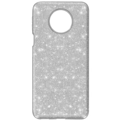 Ovitek z blešcicami za Xiaomi Redmi Note 9T 5G, soft gel silikon - srebrn