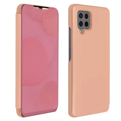 Samsung Galaxy A42 5G ultra tanek zrcalni folio ovitek s funkcijo stojala - roza