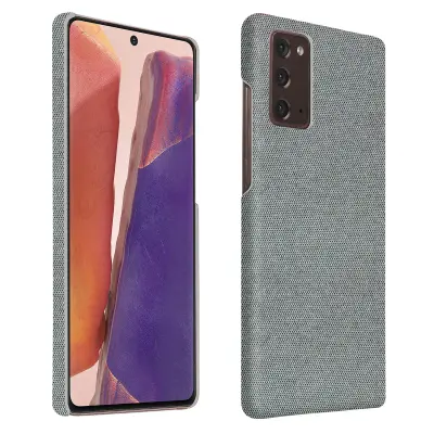 Ovitek iz blaga za Samsung Note 20, trda zašcita proti udarcem - svetlo siva