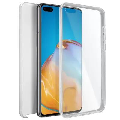 Huawei P40 Integral 360° ovitek: mehka sprednja stran in trda zadnja stran - prozorna
