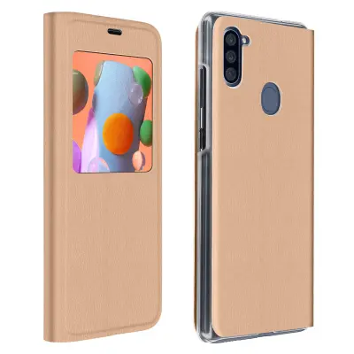 Izjemno tanek ovitek za okno s popolno zašcito za Samsung Galaxy A11 / M11 - zlata