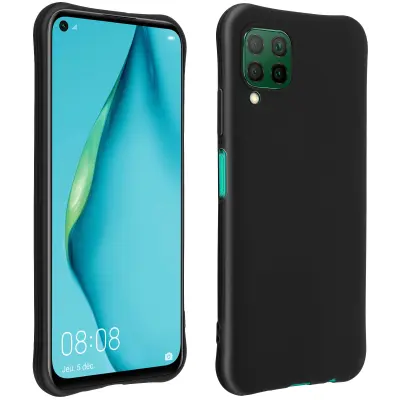 Ovitek iz mehkega silikona za Huawei P40 Lite z ojacanimi vogali, odporen proti udarcem - crn