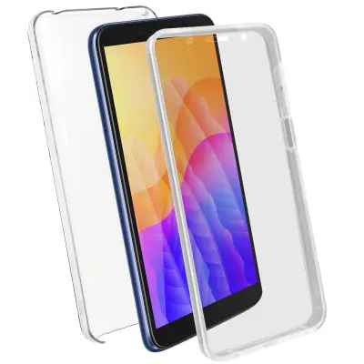 Huawei Y5p Integral 360° etui: mehka sprednja stran in prozorna toga zadnja stran