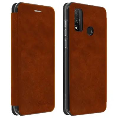 Huawei P smart 2020 Leatherette Cover držalo za kartice in video držalo, zbirka Haja - rjava