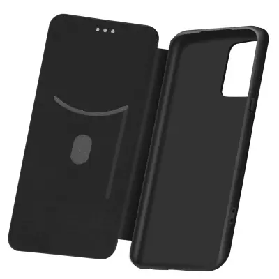 Oppo Reno 5 Pro 5G etui z ucinkom ogljika, preklop z držalom za kartice in zapestni trak s funkcijo podpore za video - crn