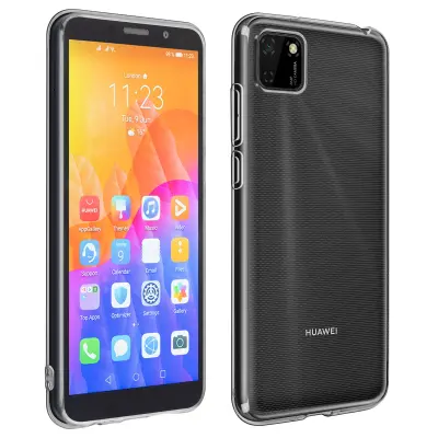 Huawei Y5p 360° Protection Pack: Ovitek iz kaljenega stekla iz silikonskega gela - prozoren