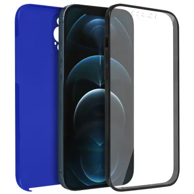 Apple iPhone 12 Pro Max Integral 360° etui: mehka sprednja stran in trda zadnja stran - modra