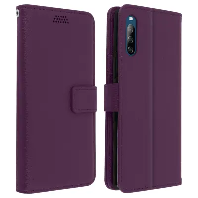 Torbica za denarnico Sony Xperia L4 in preklopna podpora za video, popolna zašcita - vijolicna