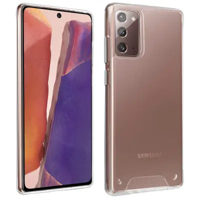 Silikonski ovitek s trdim zadnjim odbijacem za Samsung Galaxy Note 20, zbirka Crystal - prozoren