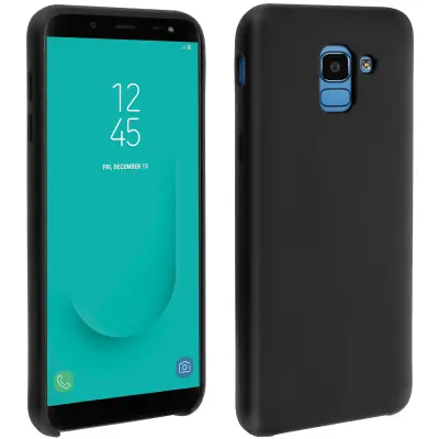 Mehak na dotik poltrden silikonski gel ovitek - crna str. Samsung Galaxy J6