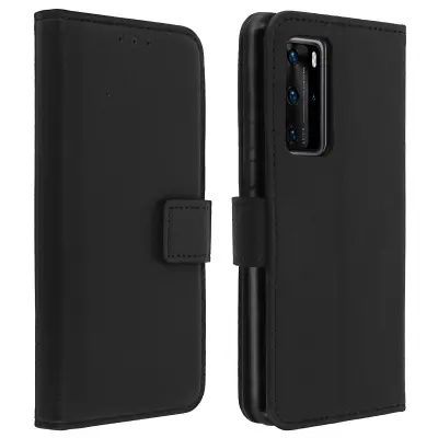 Ovitek za Huawei P40, držalo za kartice in stojalo za video, popolna zašcita - crna