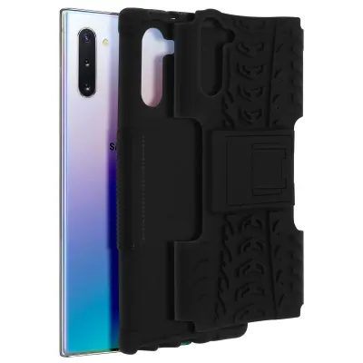 Zašcitna torbica, odporna na udarce, z vgrajenim nosilcem - crna str. Samsung Galaxy Note 10