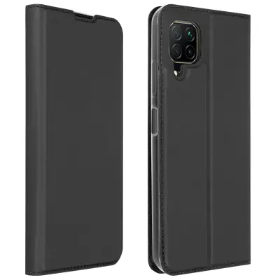 Ovitek s satenastim ucinkom za Huawei P40 Lite z držalom za kartice in stojalom za video - crn