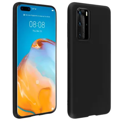 Silikonski gel ovitek mat finiš za Huawei P40 Pro - crn