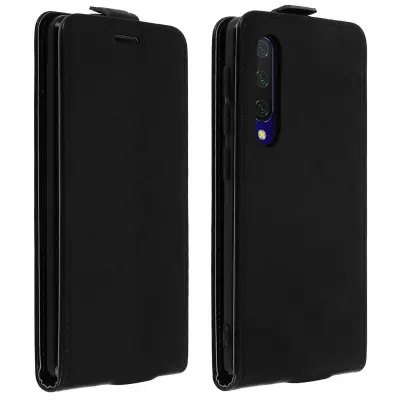 Vertikalna preklopna torbica Xiaomi Mi 9 Lite z gladkim ucinkom držala za kartice - crna