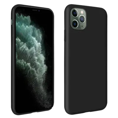 Poltrda silikonska zašcitna torbica z mehkim zakljuckom na dotik - crna str. Apple iPhone 11 Pro Max