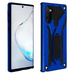 Etui iz dveh materialov, odporen proti udarcem, s stojalom za video podporo - modra str. Samsung Galaxy Note 10
