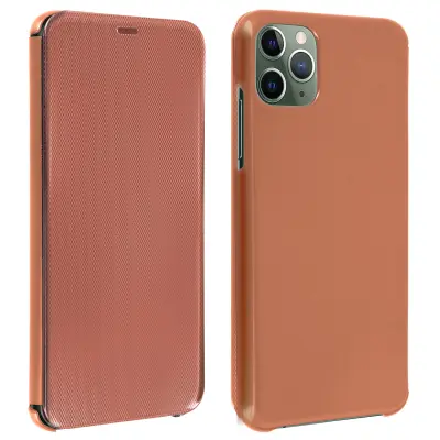 Zašcitna torbica z ucinkom kroma in rebrastim zakljuckom, tanka in lahka - rožnato zlato str. Apple iPhone 11 Pro