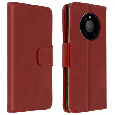 Preklopna torbica Huawei Mate 40 Pro / Pro Plus z držalom za kartice/denarjem in stojalom - rdeca