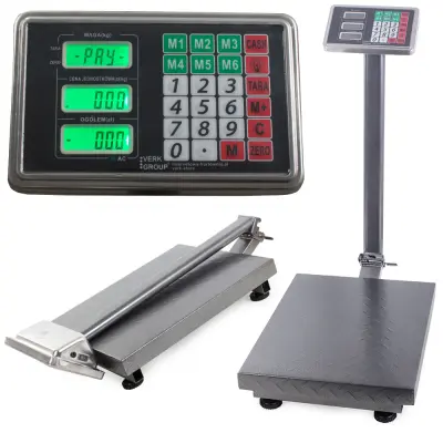Kovinska digitalna elektronska tehtnica do 100kg – osvetljena LCD