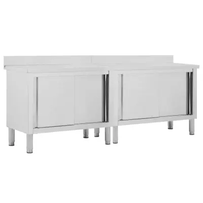 vidaXL Delovne mize z drsnimi vrati 2 kosa 240x50x(95-97) cm