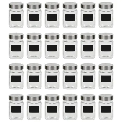 vidaXL Kozarci za shranjevanje z nalepko 24 kosov 300 ml