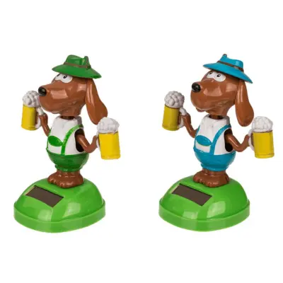 Solarni plesoč bavarski pivski pes 11cm – solarna figura