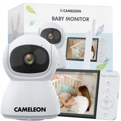 FULL HD baby Monitor otroška varuška z vrtljivo video kamero in 5″ LCD 5Ah