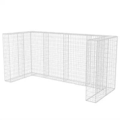 vidaXL Gabionska trojna ograda za koš za smeti jeklo 250x100x120 cm