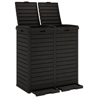 vidaXL Zunanji koš za smeti črn 78x41x86 cm polipropilen