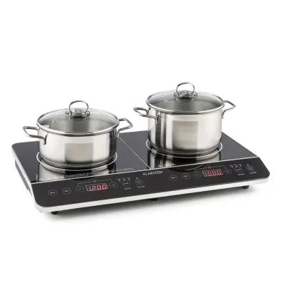 Klarstein VariCook Slim, Dvojna indukcijska kuhalna plošca, 3500 W, casovnik, 240° C, upravljanje na dotik
