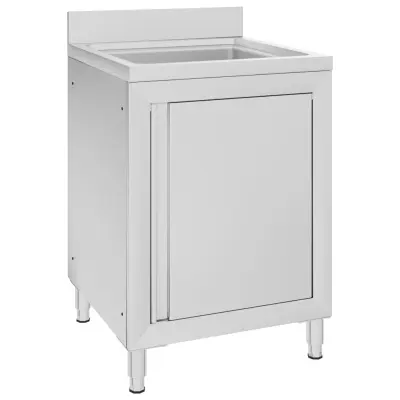 vidaXL Kuhinjska omarica za umivalnik 60x60x96 cm nerjaveče jeklo