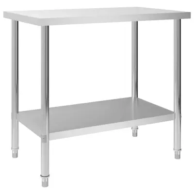 vidaXL Kuhinjska delovna miza 100x60x85 cm nerjaveče jeklo