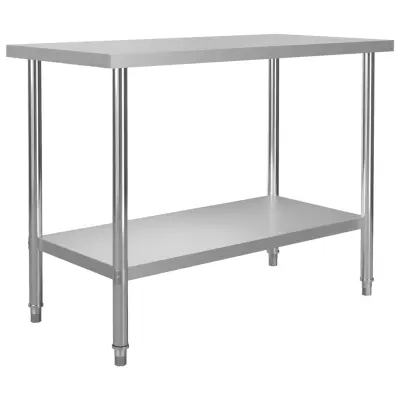 vidaXL Kuhinjska delovna miza 120x60x85 cm nerjaveče jeklo
