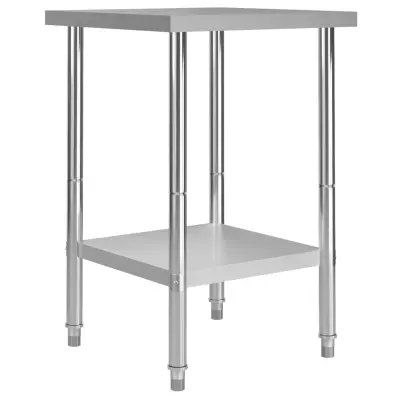 vidaXL Kuhinjska delovna miza 60x60x85 cm nerjaveče jeklo
