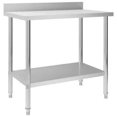 vidaXL Kuhinjska delovna miza z zaščitno ploščo 100x60x93 cm jeklo