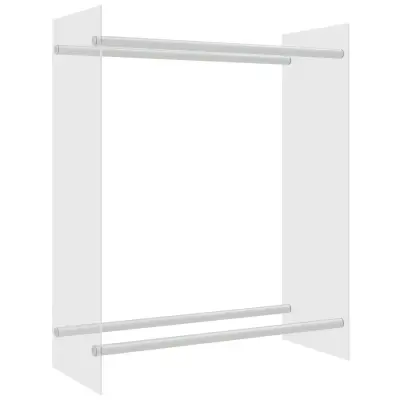 vidaXL Stojalo za drva prozorno 80x35x100 cm kaljeno steklo