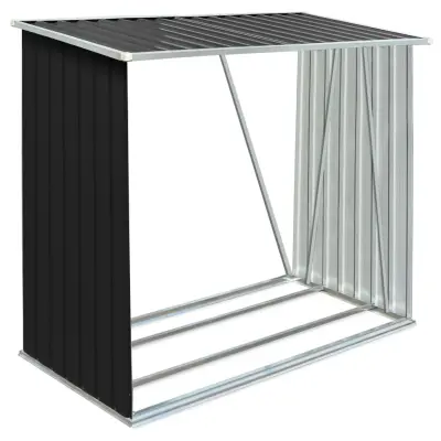 vidaXL Vrtna lopa za drva pocinkano jeklo 163x83x154 cm antracitna