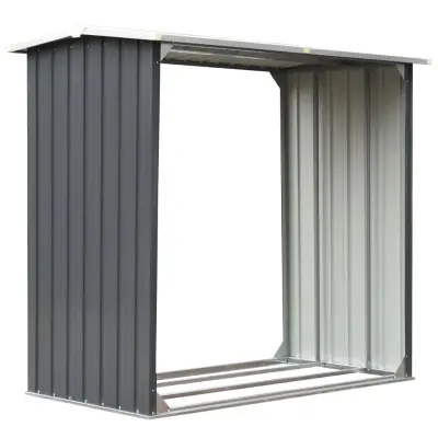 vidaXL Vrtna lopa za drva pocinkano jeklo 172x91x154 cm sive barve