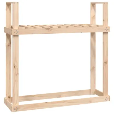 vidaXL Stojalo za drva 110x35x108,5 cm trdna borovina