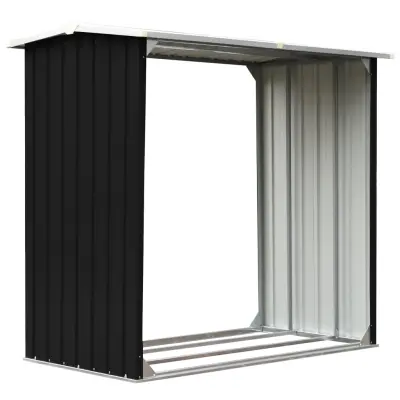vidaXL Vrtna lopa za drva pocinkano jeklo 172x91x154 cm antracitna