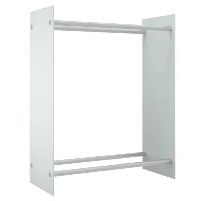 vidaXL Stojalo za drva belo 80x35x100 cm kaljeno steklo