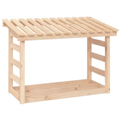 vidaXL Stojalo za drva 108x64,5x78 cm trdna borovina